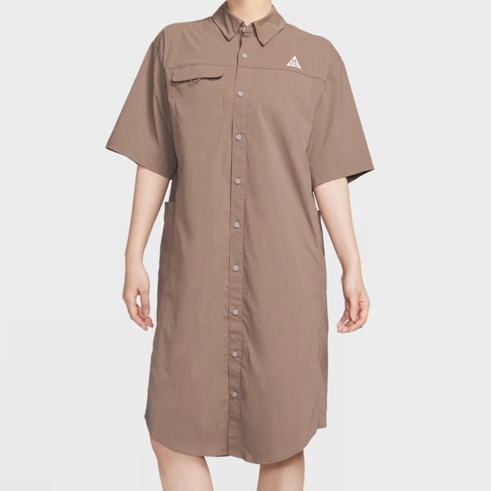 NWT Nike ACG Orb Weaver Dri-FIT ADV UV Dress Size S Brown Shirt Dress